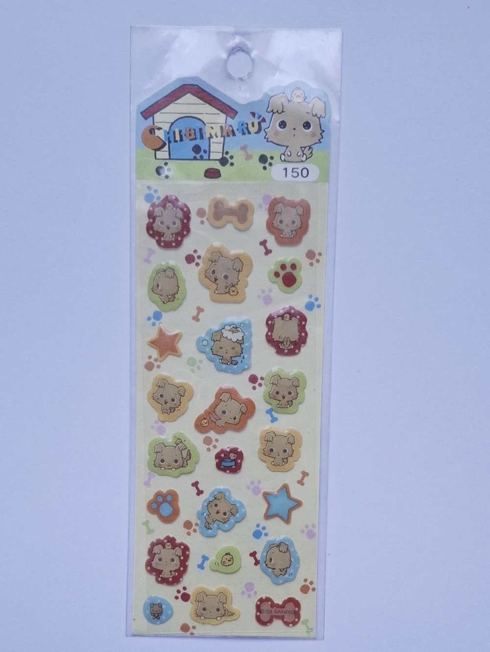 Sanrio Vtg CHIBIMARU Dog doll Decorative Stickers Strip Collection Rare